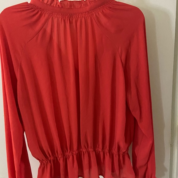 Tie-front Button down peplum Blouse - Picture 5 of 6